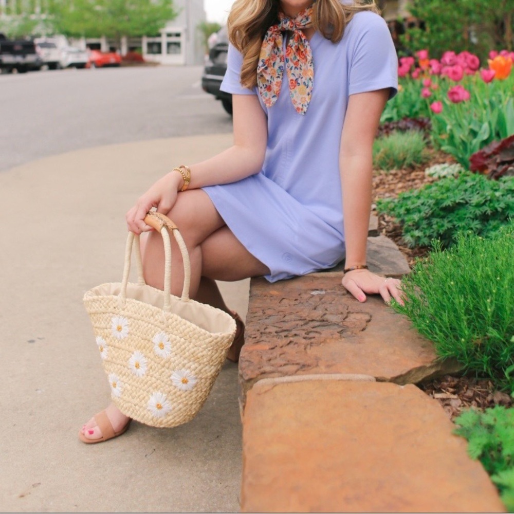 Lauren James Light Blue Mini V-neck Dress size L